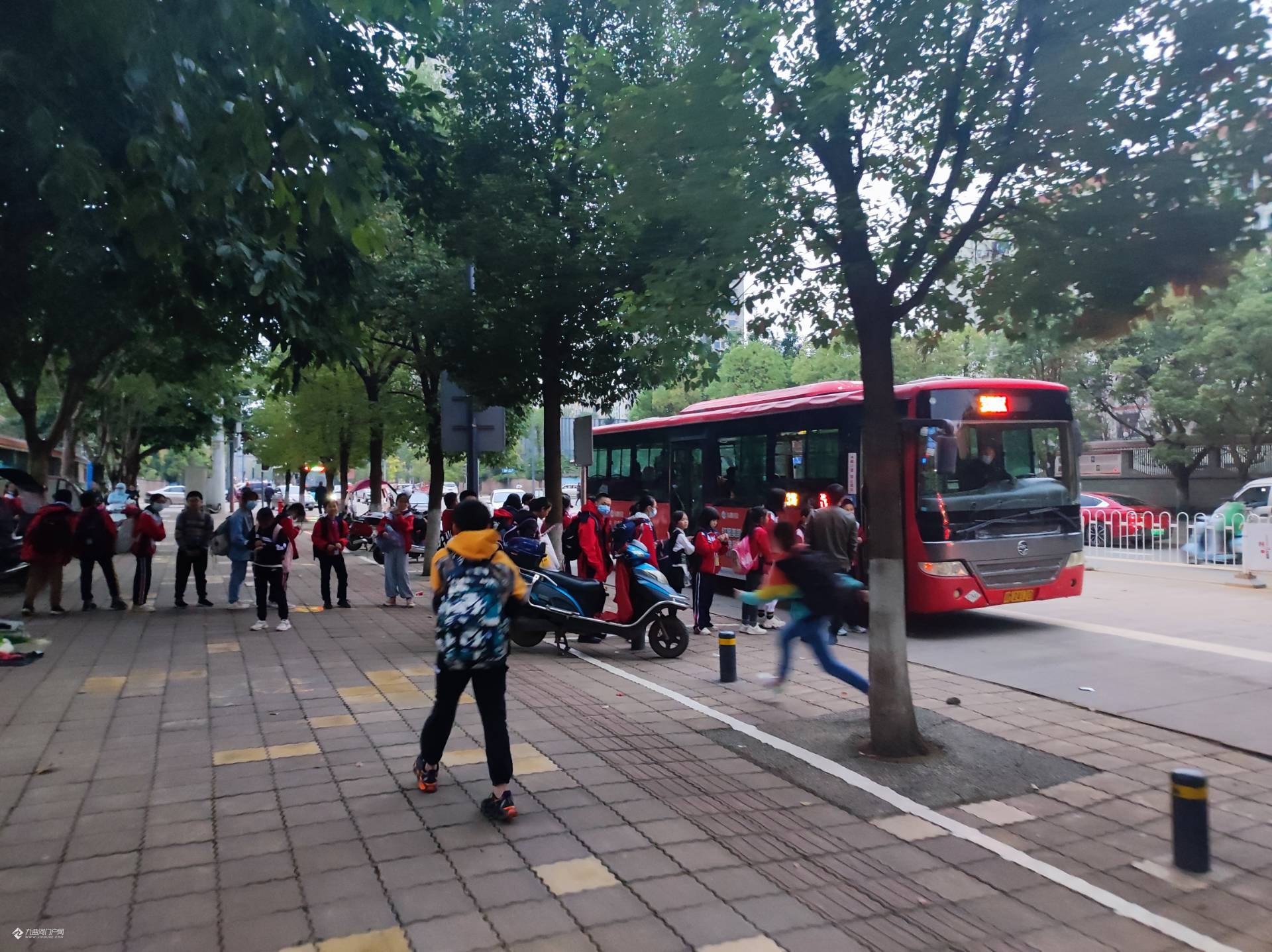 现在小学生素质杠杠滴,资阳三贤九义校外学生自觉排队等公交车,点赞!